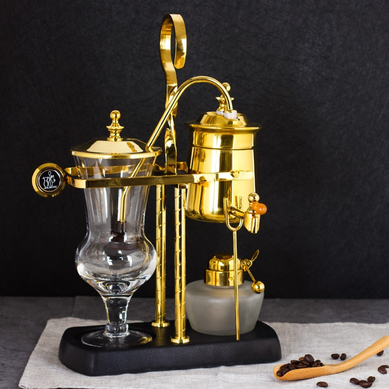 Drip coffee brewer brass stand set - 4 cups