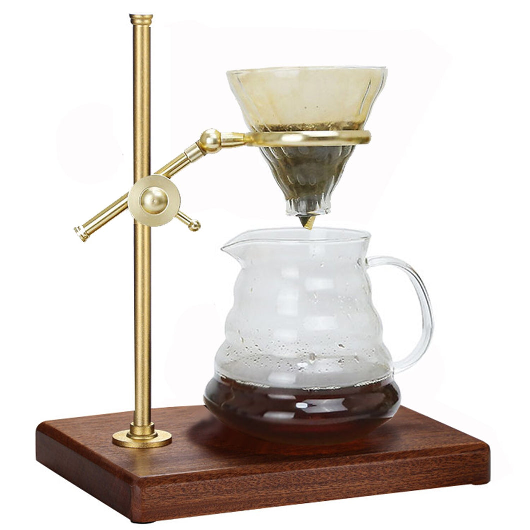 Japanese Drip Coffee Maker Set with Stainless Steel Stand 600ML Glass Carafe with Glass Coffee Dripper/Filter Drip Coffee Maker Set