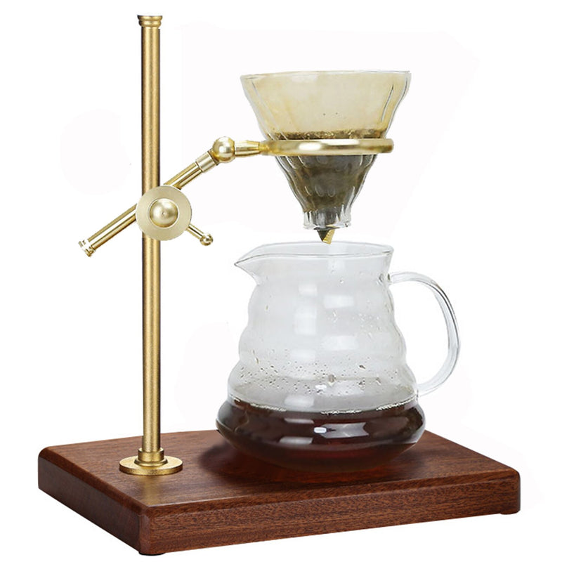 Japanese Drip Coffee Maker Set with Stainless Steel Stand 600ML Glass Carafe with Glass Coffee Dripper/Filter Drip Coffee Maker Set