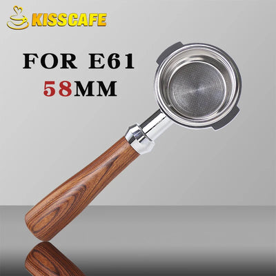 58MM Bottomless Portafilter For E61 EXPOBAR Gemilai Two Ears With 2 Cups Filter Basket Coffee Accessories Espresso Maker Barista
