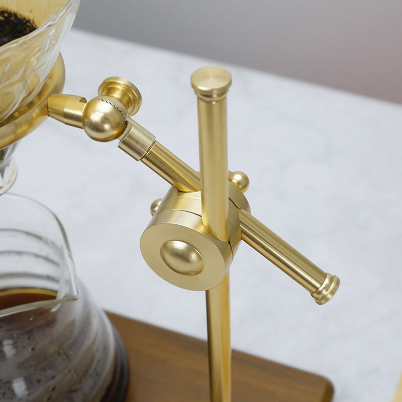 Japanese Drip Coffee Maker Set with Stainless Steel Stand 600ML Glass Carafe with Glass Coffee Dripper/Filter Drip Coffee Maker Set