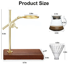 Japanese Drip Coffee Maker Set with Stainless Steel Stand 600ML Glass Carafe with Glass Coffee Dripper/Filter Drip Coffee Maker Set
