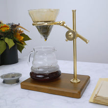 Japanese Drip Coffee Maker Set with Stainless Steel Stand 600ML Glass Carafe with Glass Coffee Dripper/Filter Drip Coffee Maker Set