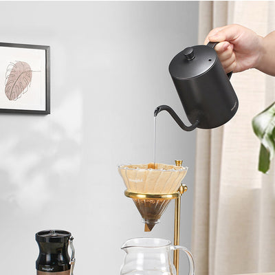 Japanese Drip Coffee Maker Set with Stainless Steel Stand 600ML Glass Carafe with Glass Coffee Dripper/Filter Drip Coffee Maker Set