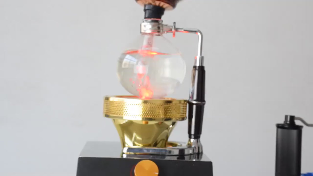 Halogen beam burner for siphon coffee makers – video
