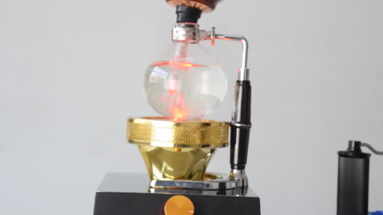 Halogen beam burner for siphon coffee makers – video
