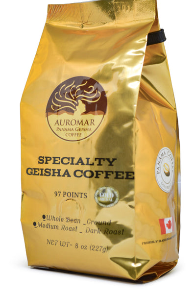 100% Panama Auromar Washed Geisha Coffee Whole Beans 8oz,227g