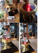 Halogen beam burner for siphon coffee makers