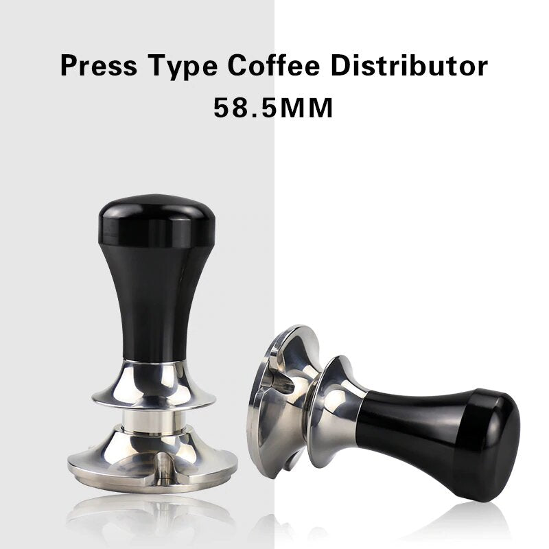 58.5mm Adjustable Coffee Tamper Constant Pressure Espresso Distributor Stainless Steel Force Powder Hammer Barista Accessories
