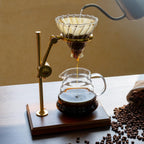 Japanese pour-over coffee maker set with 600 ml glass carafe