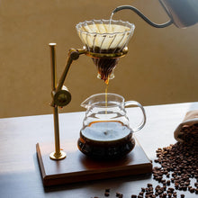 Japanese Drip Coffee Maker Set with Stainless Steel Stand 600ML Glass Carafe with Glass Coffee Dripper/Filter Drip Coffee Maker Set