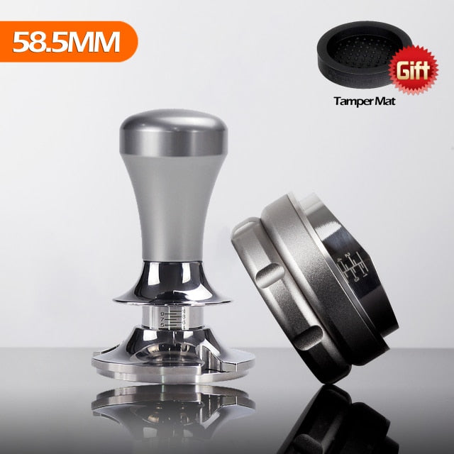 58.5mm Adjustable Coffee Tamper Constant Pressure Espresso Distributor Stainless Steel Force Powder Hammer Barista Accessories