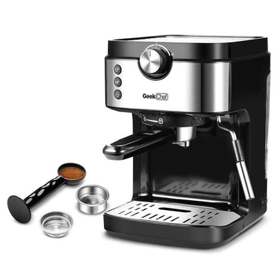 Steam Espresso Machine, Automatic setting of coffee volume, 900ml water tank,1700W, for Home Barista, 3 in 1.